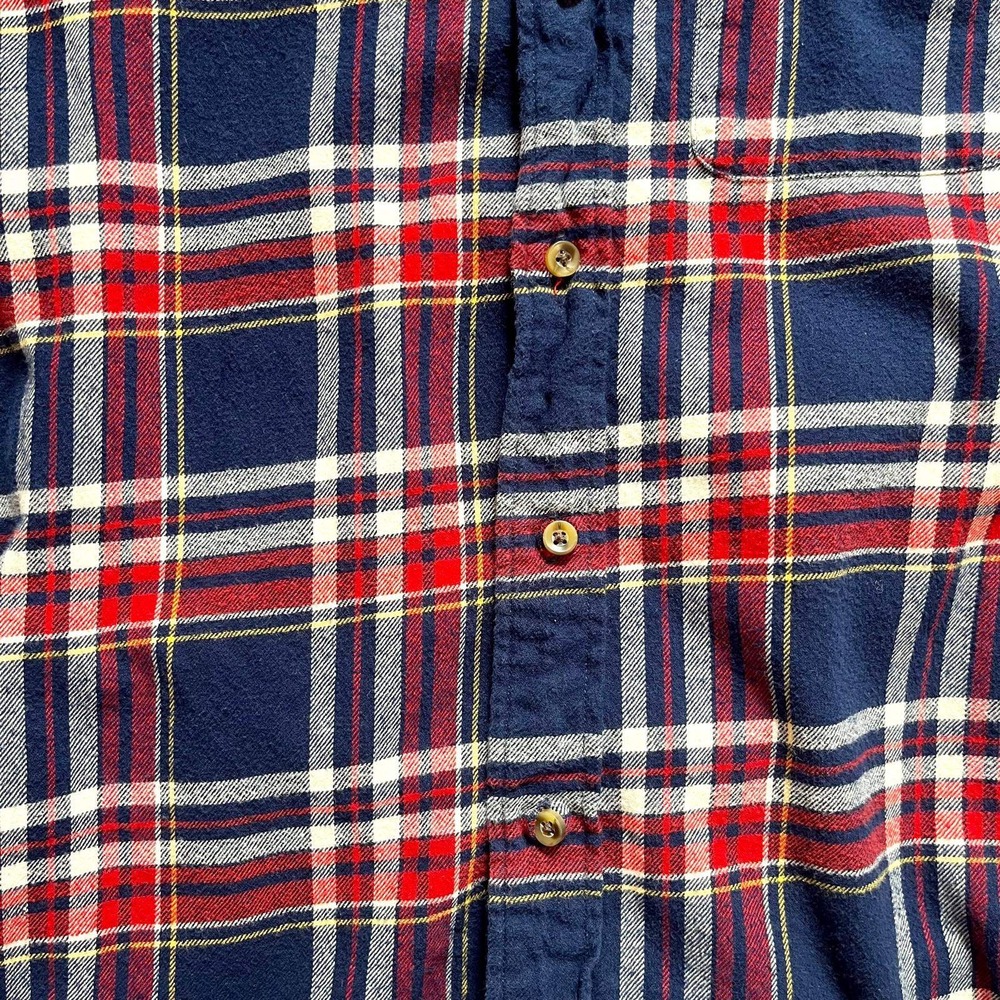 Crewcuts J. Crew Kids Plaid Flannel Button Down Shirt Navy Red Size 14‎ Classic - Picture 3 of 6